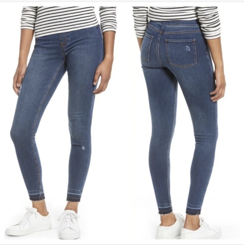 SPANX Distressed Ankle Skinny Jeans Sz.Med